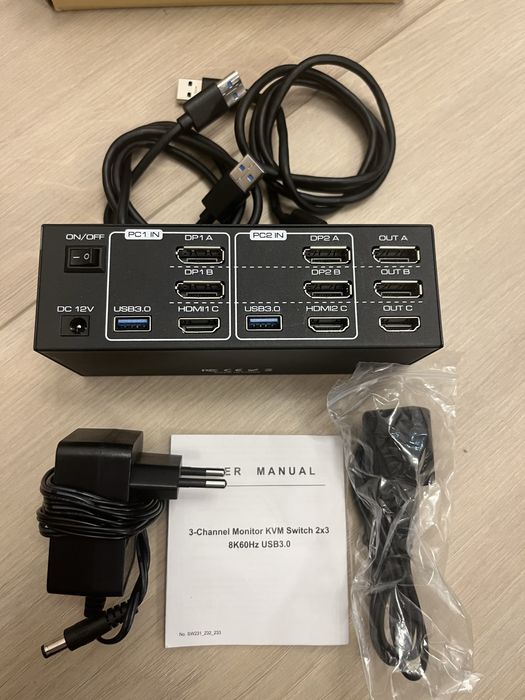 HDMI&DP KVM Switch 2x3 - 8k 60Hz