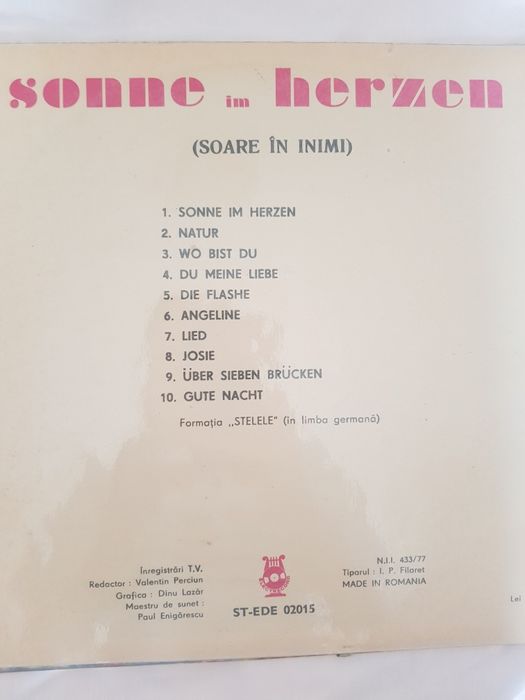 Vand discuri vinil, vynil Electrecord, Sonne in Hertzen