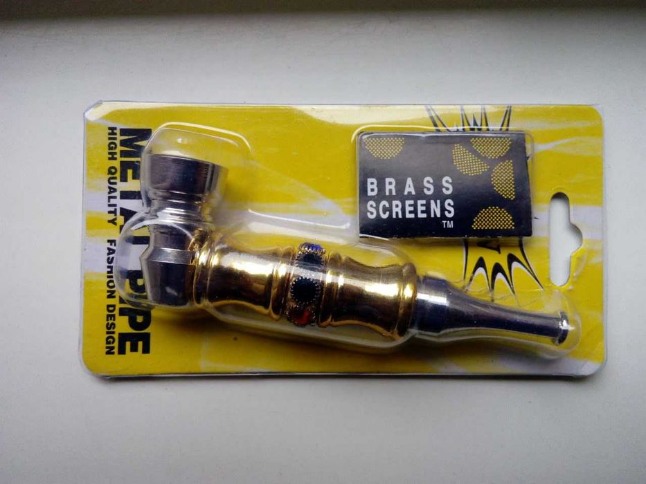 курительная трубка (№49) обрамленная камнями