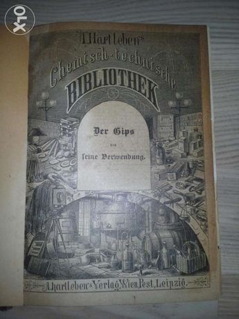 Carte tehnica gipsului 1901 scriere gotica germana