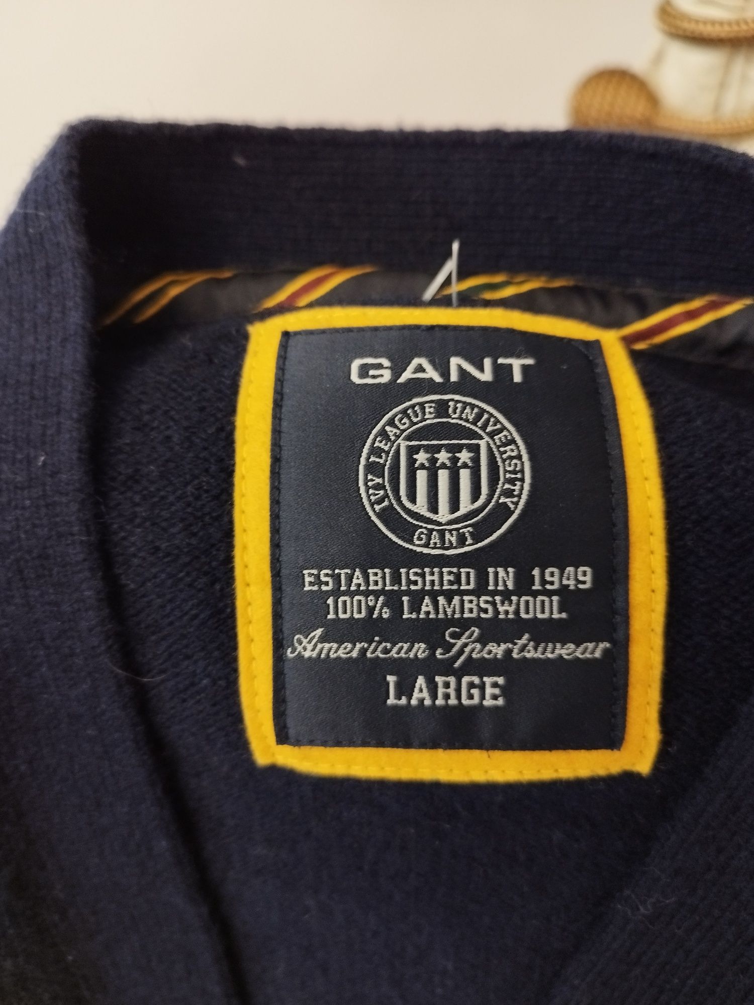 Pulover copii GANT, din lana naturala, bleumarin mărimea 146