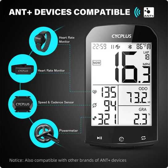 Calculator bicicleta Cycplus M1 GPS ANT+