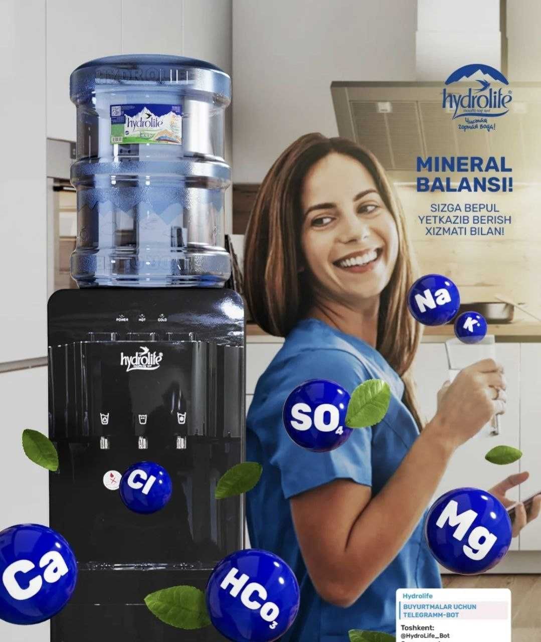 Hydrolife 18.9L ichimlik suvi