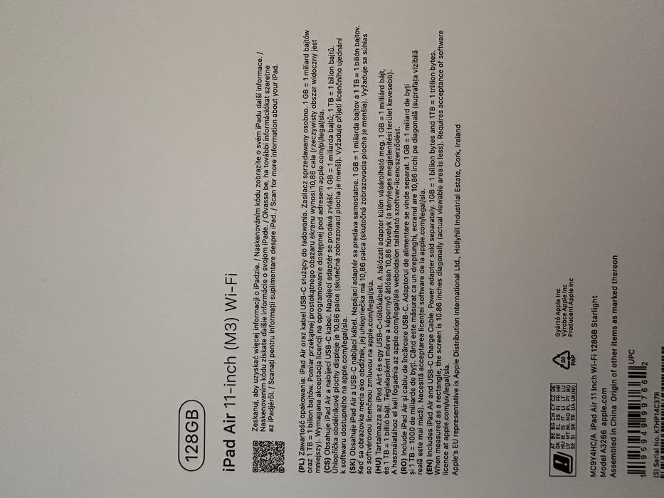 iPad Air 11-inch (M3) Wi-Fi 128GB НЕРАЗОПАКОВАН