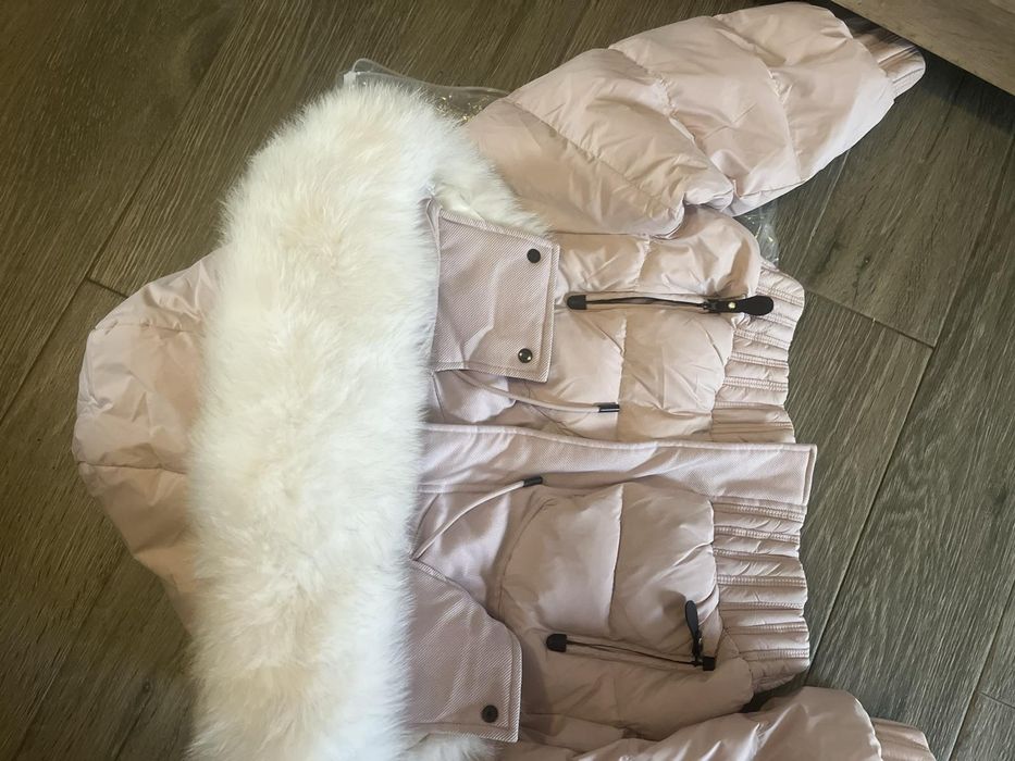 Зимно яке с обемна яка от естествен косъм лисица