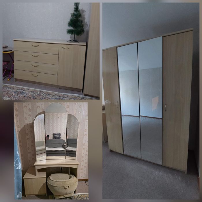 спальный гарнитур,шкаф,комод, дамский столик