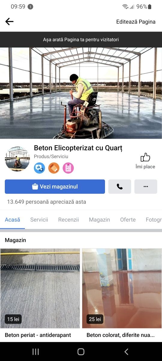 Turnari beton finisat Elicopterizat cu elicopter si cuart