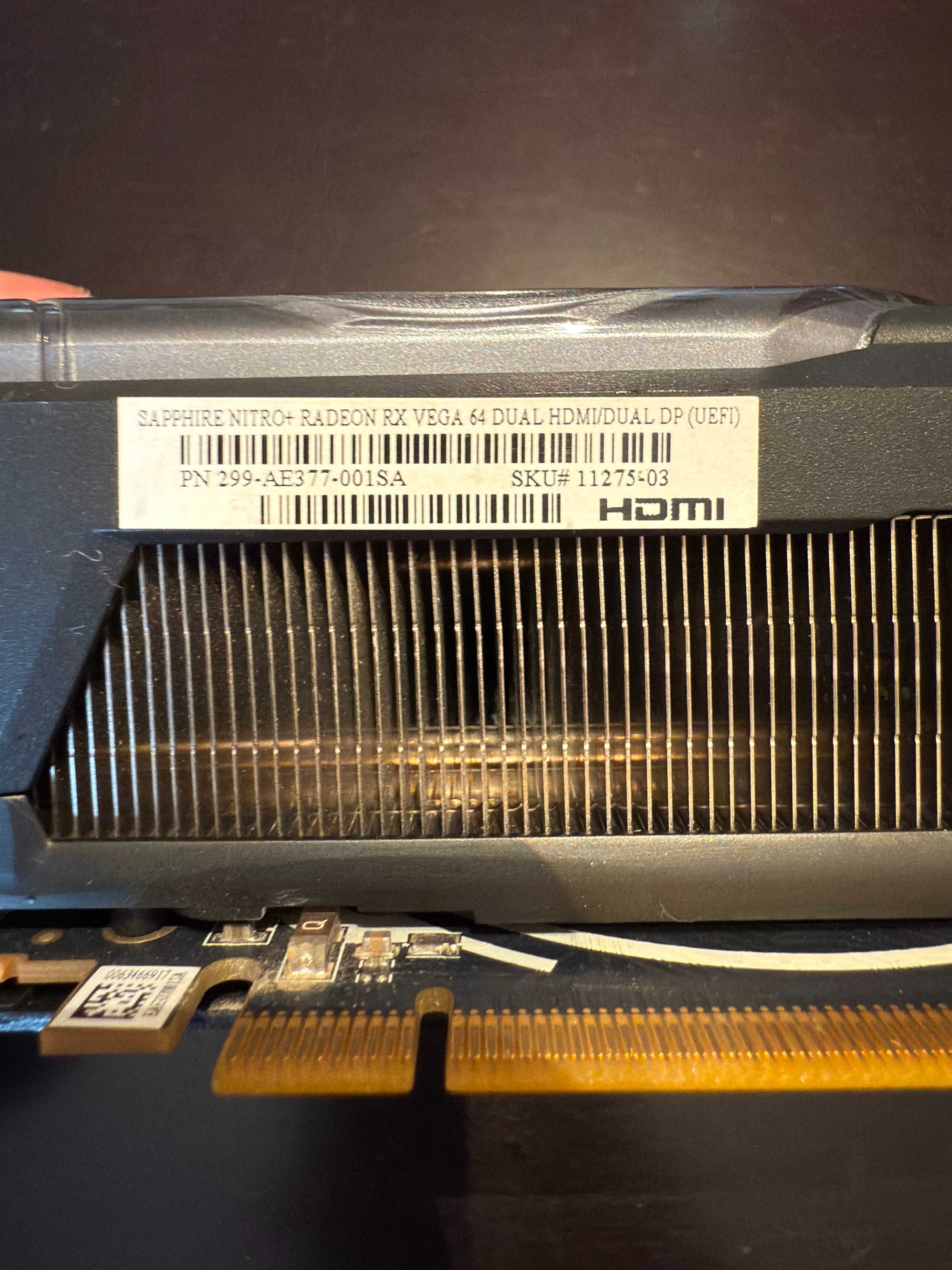 Видео карта GPU Sapphire NITRO+ RX VEGA64 8GB HBM2 2048bit DP/HDMI