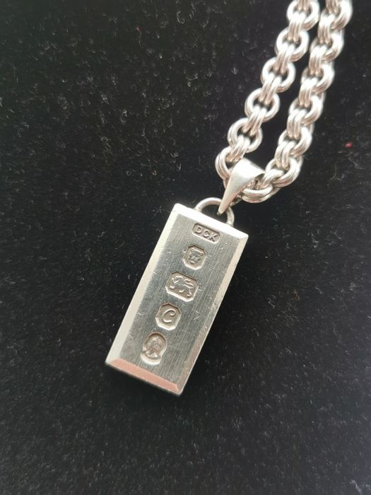 Set Lant Bratara Pandantiv lingou  argint 925 masiv