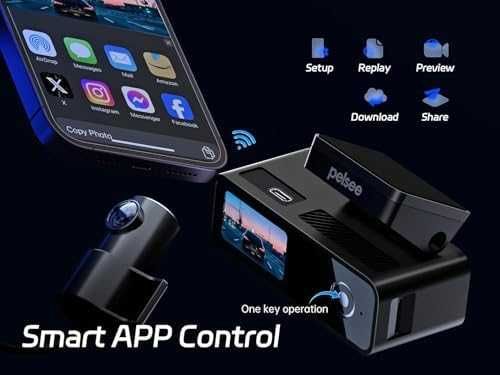 Нова Двойна автомобилна камера 4K + задно виждане – WiFi, нощен режим