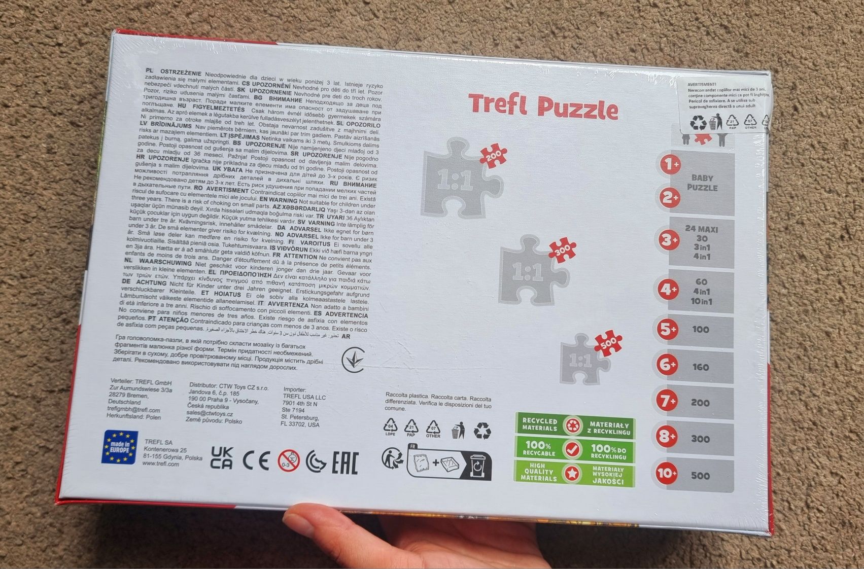 Puzzle Trefl 200 piese cu imagine dinozauri