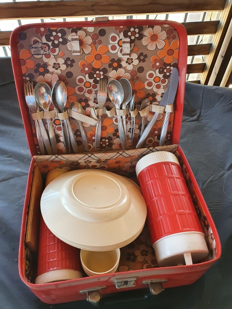 Vand set Picnic vintage + geanta transport