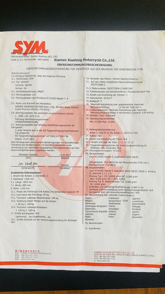 Скутер Sym 50куб.
