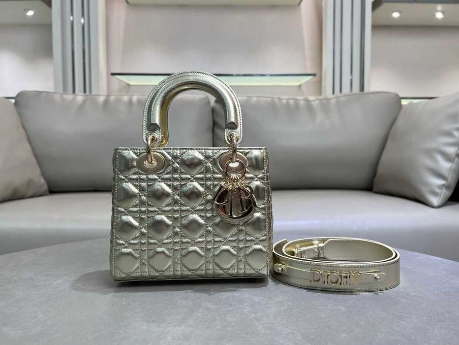 dior Lady Чанта Сребърно