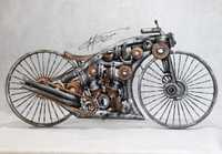 Motocicleta - Sculptura piese auti din otel -1,2m lungime