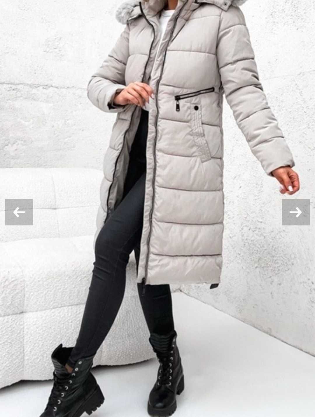 Дамско зимно яке, дълго кафяв цвят