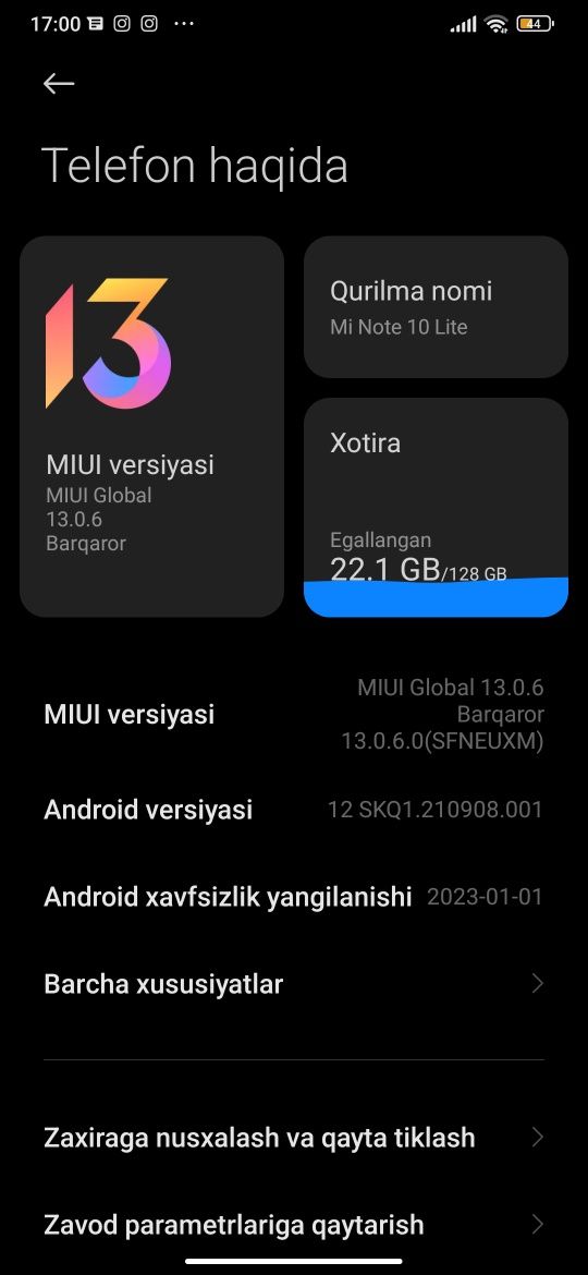 Readmi not 10 lite xolati ideal aybi umuman yoq 128 gb xotira