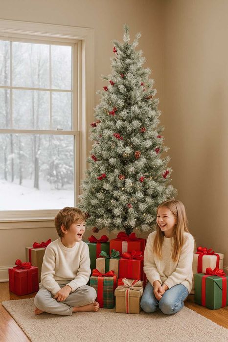 Brad Artificial Verde Nins Lumini Led Conuri Craciun 183cm Suport