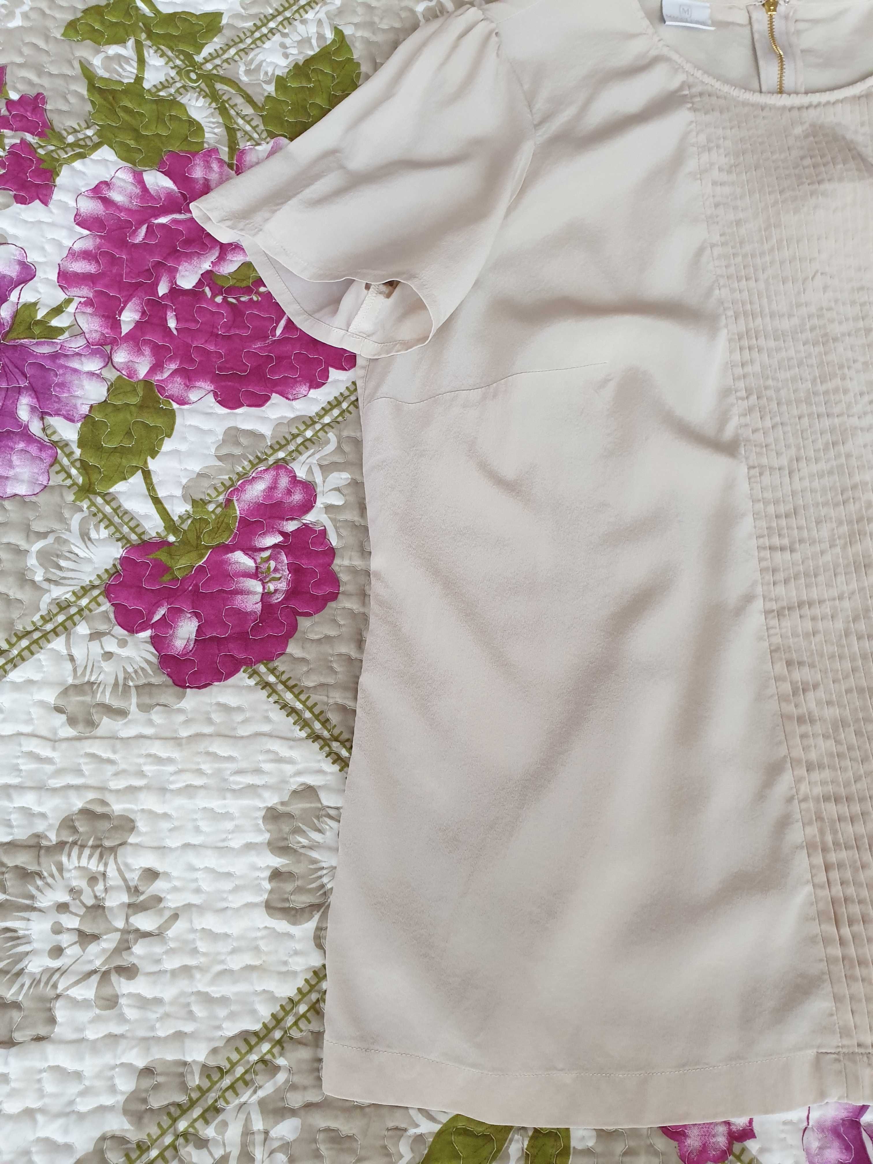 Bluza camasa dama top matase naturala bej Madeleine
