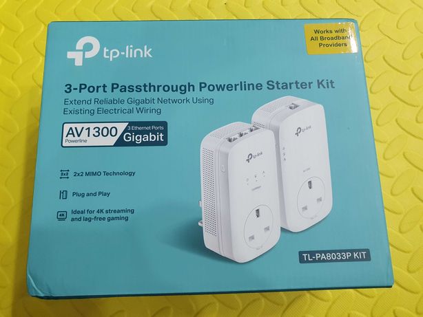 Kit Adaptor Powerline Starter  TP-LINK POWERLINE AV1300 3X1000MBPS
