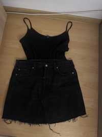 Fusta de blugi neagra h&m