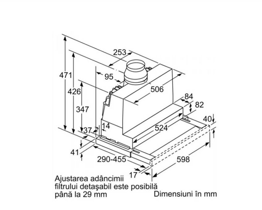 Hotă telescopică încorporabilă BOSCH DFS067A51