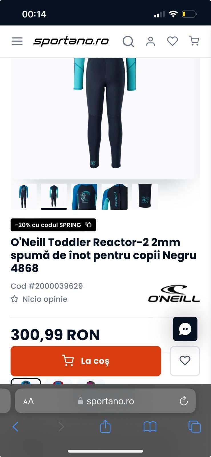 Costum inot copii O'Neill