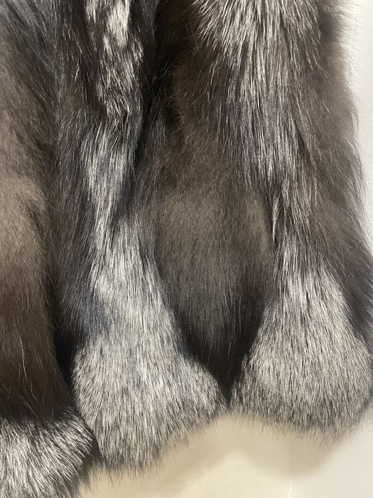 Елек от естествен косъм сребърна лисица