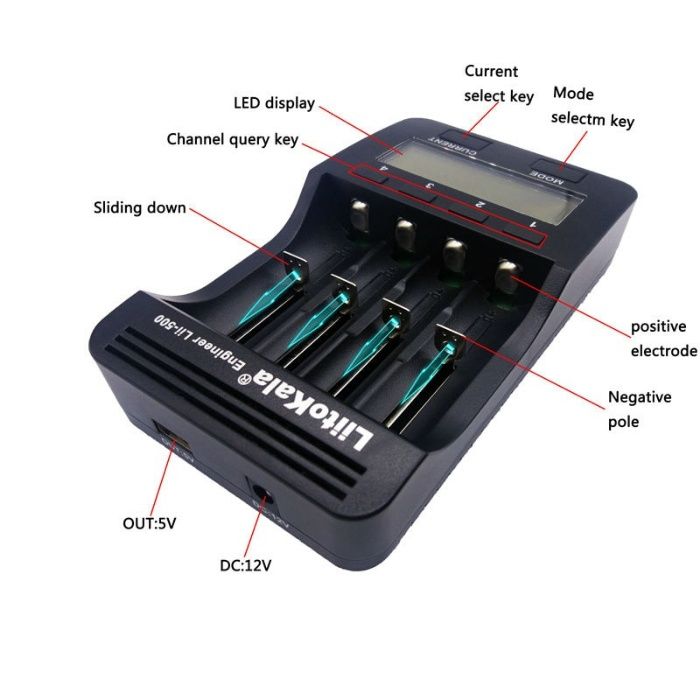 Incarcator inteligent Liitokala pt 4 acumulatori 18650 AA AAA 26650