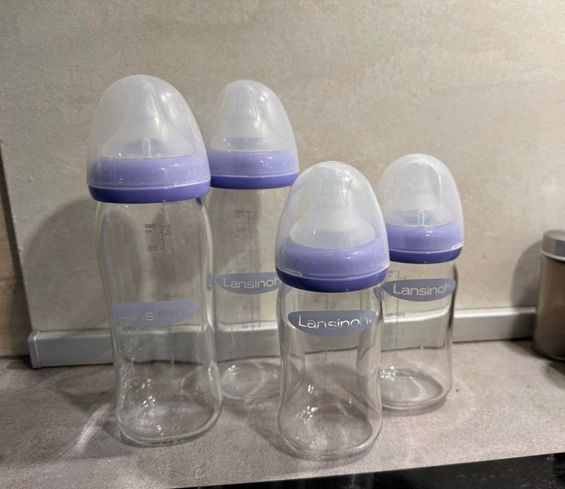 Комплект стъклени шишета Lansinoh NaturalWave 4бр (240мл./160мл)