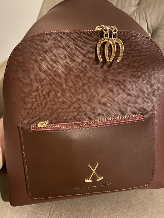 Rucsac piele culoare visiniu