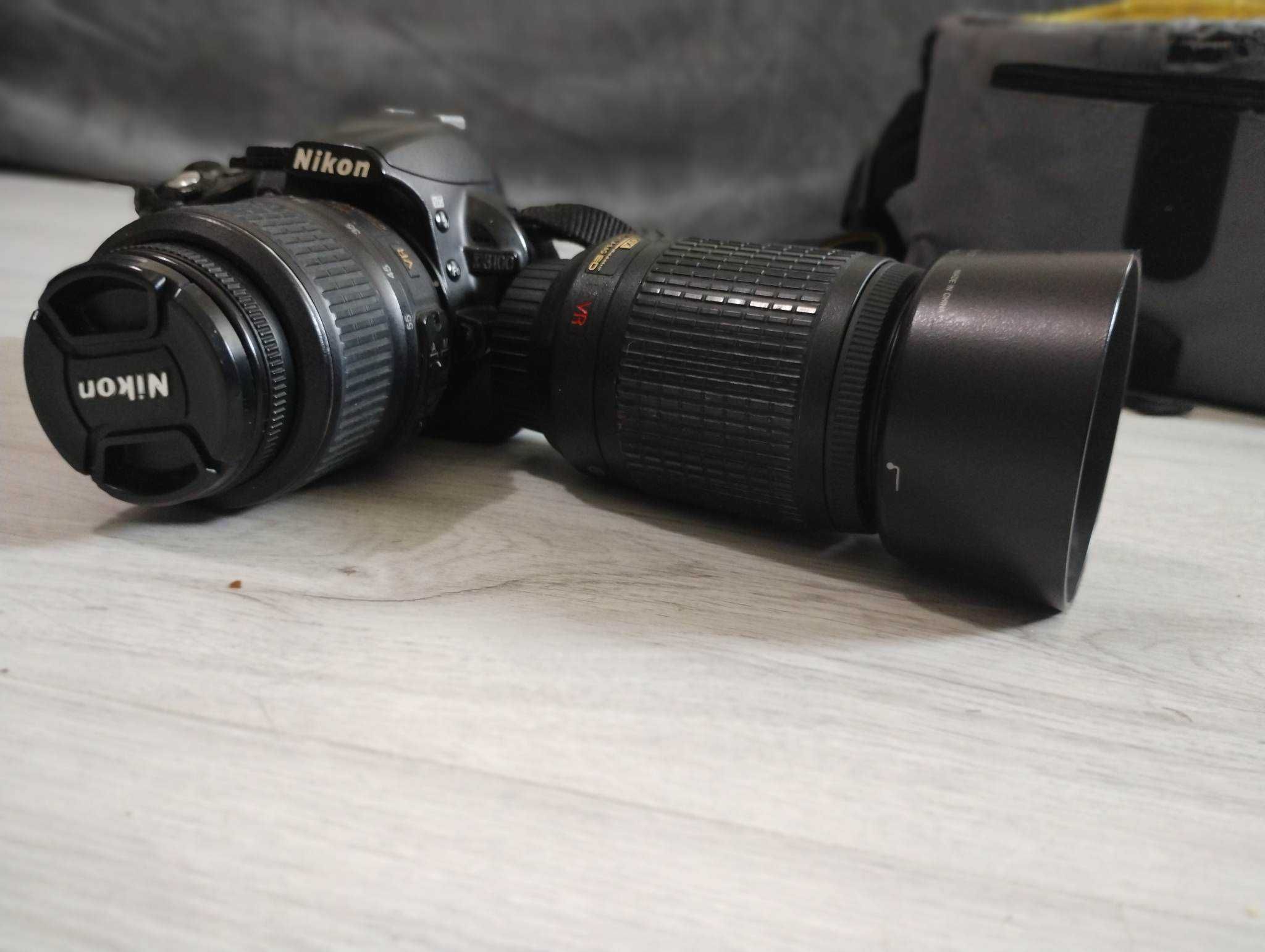 Nikon dslr D3100 + 2 obiective, geantă și accesorii