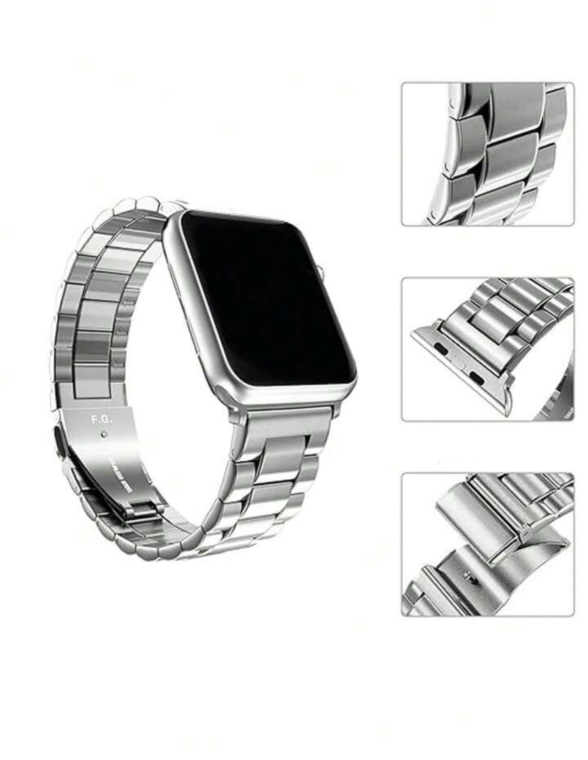 Apple Watch каишки (черна и сребърна) 42/44/45/49 мм