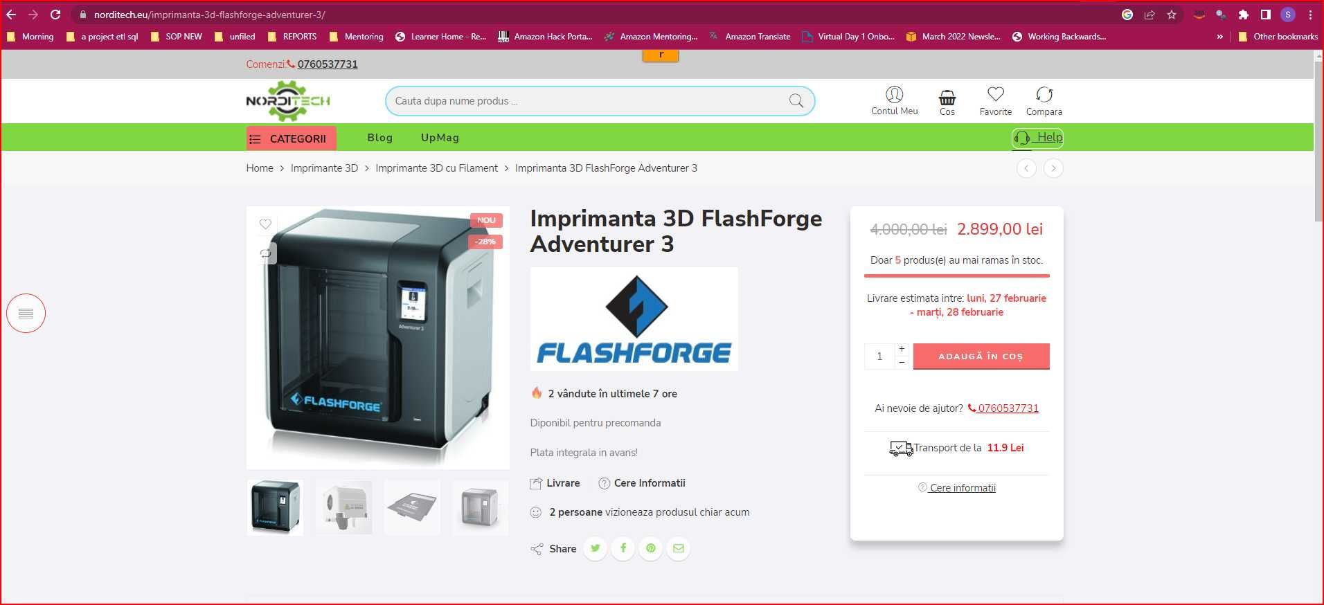 3D Printer Adventurer 3 FlashForge