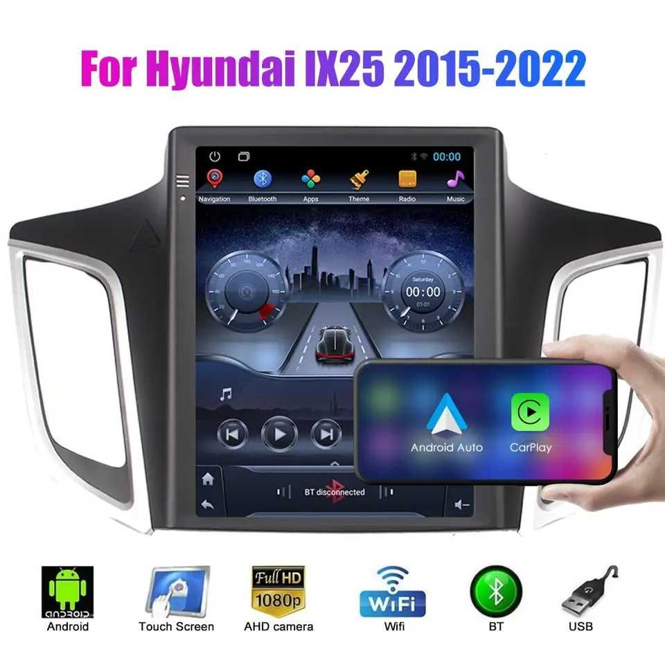 Navigatie Android TESLA Hyundai IX25 2015-22 1/6 Gb Ram Waze Carplay