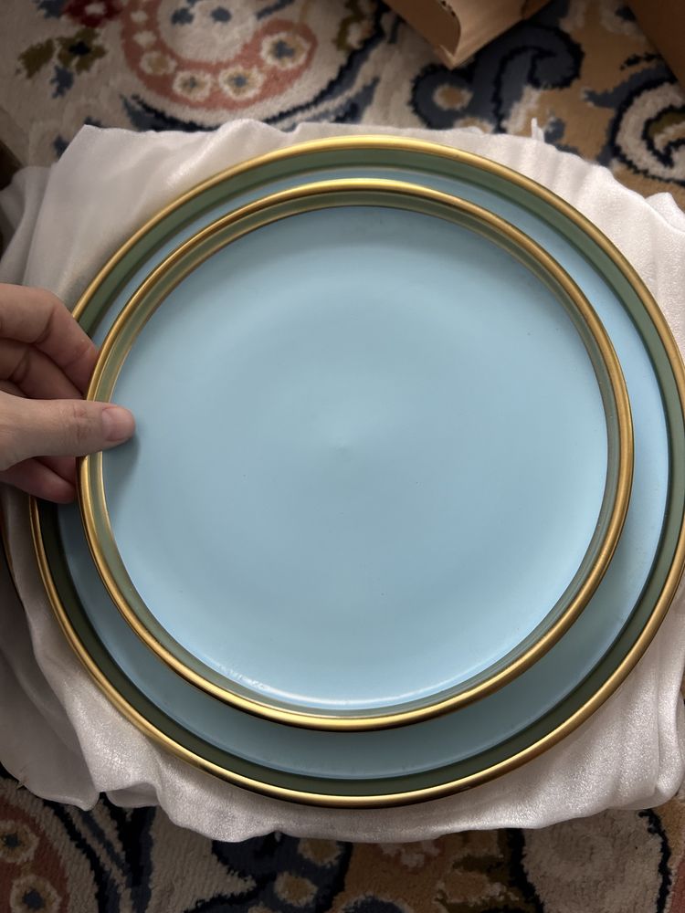 Чайно столовый сервиз 32 предмет.  Цвет голубая