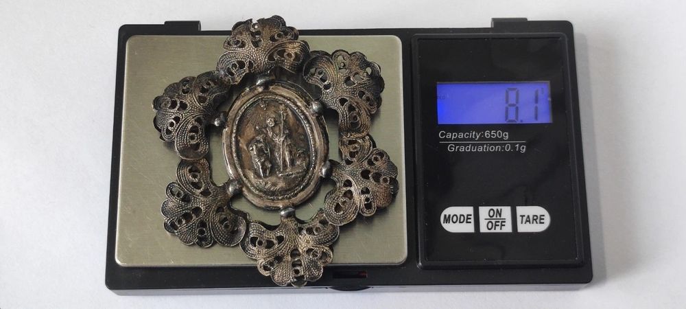 Amuletă Veche Religioasă Din Argint