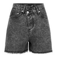 Дамски къси дънкови панталонки Kangol S размер изтъркано сиво черно