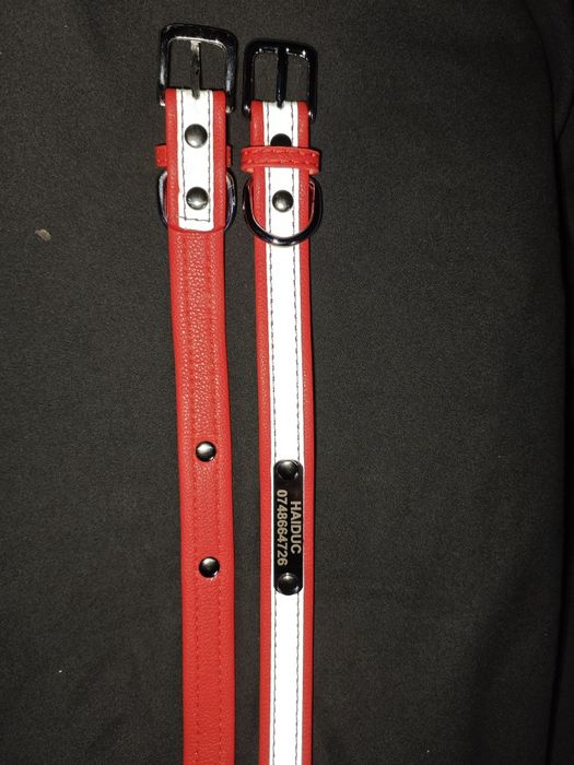 Zgardă piele câine reflectorizantă