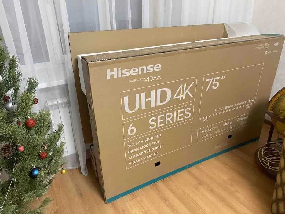 Телевизор Hisense 65/75 4K UHD Smart TV доставка бесплатно