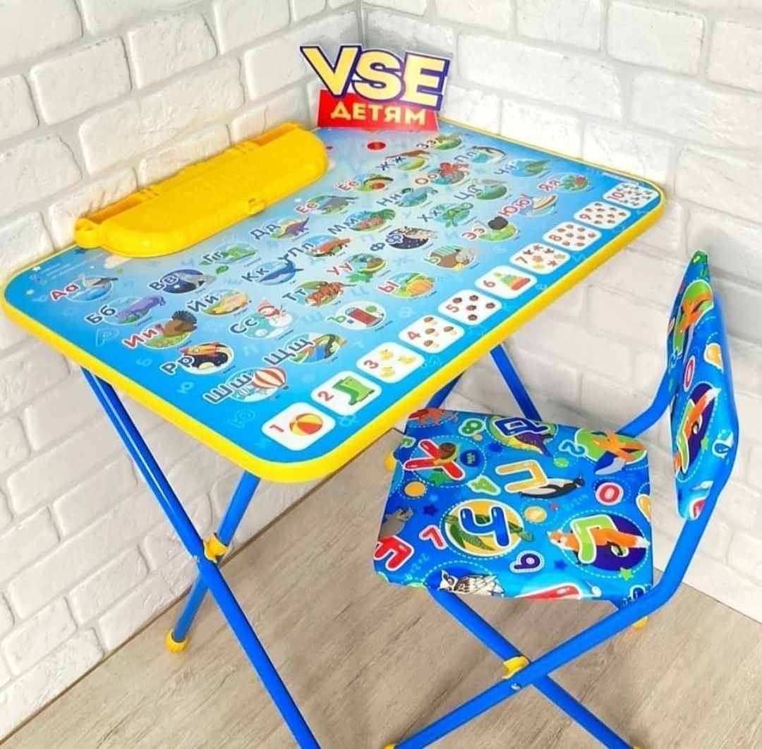 Российская детская мебель Nika kids.Стол + стул+пенал подставка. Парта