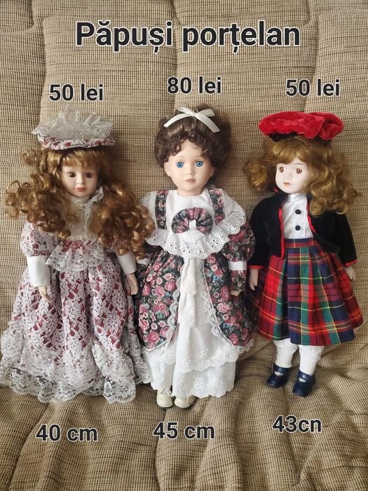 Păpuși din porțelan 40 cm