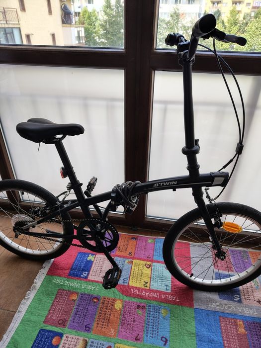 Bicicleta Pliabila Fold 100-Negru/Decathlon