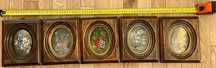 Set tablouri vintage pictate manual in rame din lemn masiv – Italia