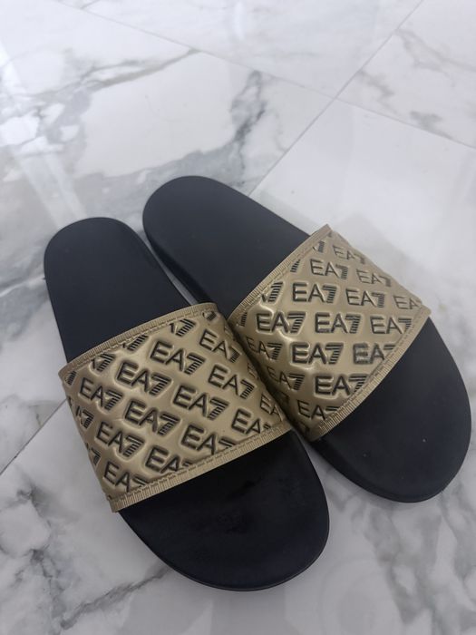 Papuci Emporio Armani 45 gold&black