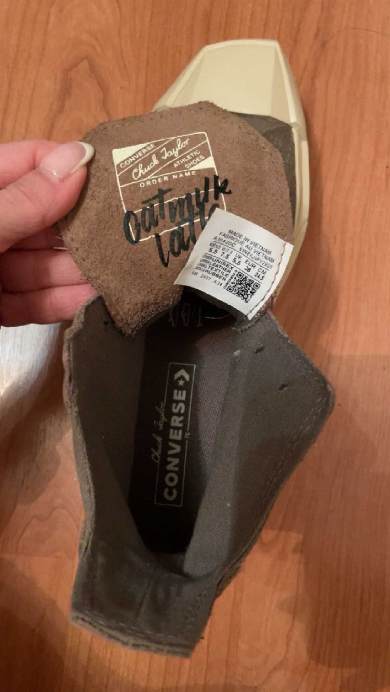Оригинални дамски кецове Converse Chuck 70 De Luxe - резедав цвят
