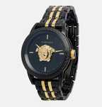 l Versace Mens Ion Plated Black 45 mm Palazzo Empire Bracelet Watch