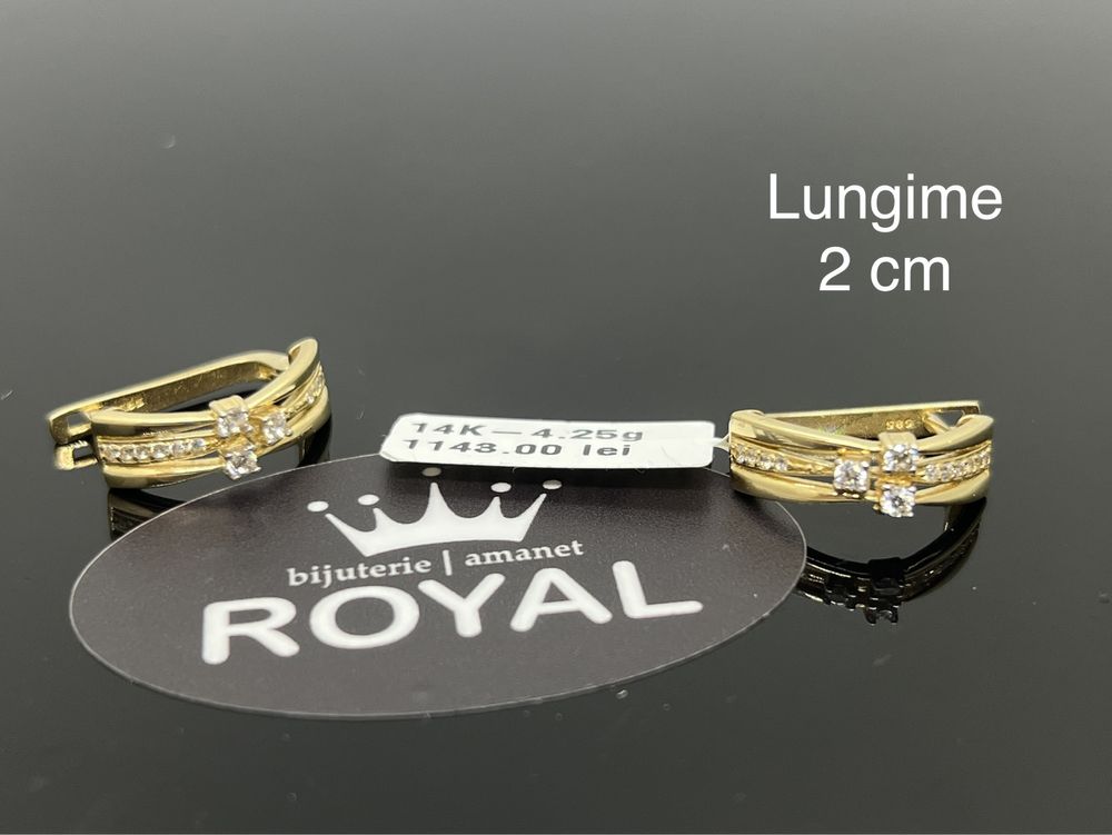 Bijuteria Royal: Cercei aur 14k/4.25 gr