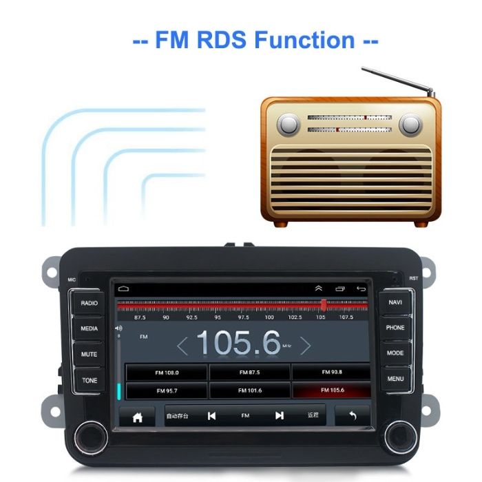 Мултимедия Android 10.0 за VW Skoda Seat Golf 5/6 Passat Fabia Octavia