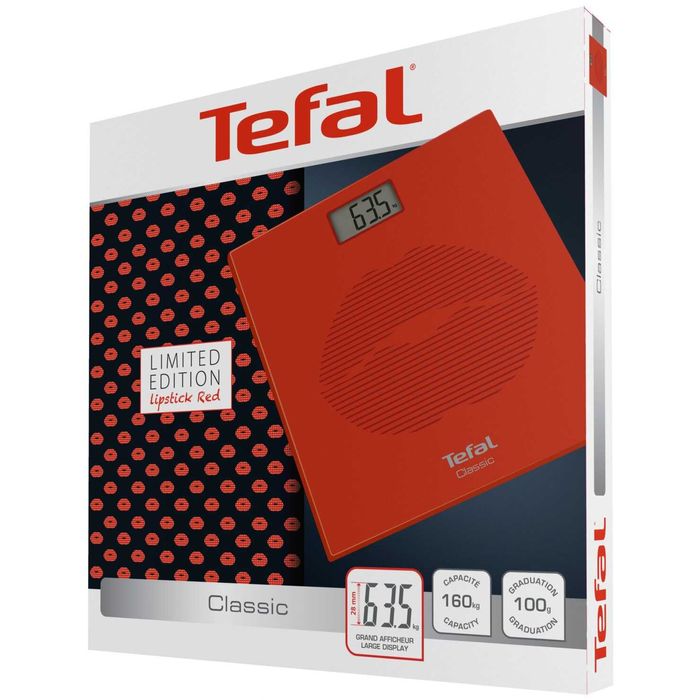 Cantar corporal Tefal Decor PP1149V0 160kg Lcd 30x30cm Rosu/Abstract